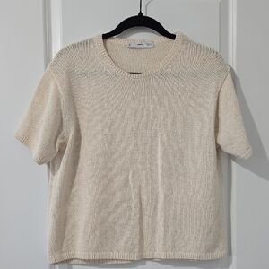 Mango Off-White Knit Top